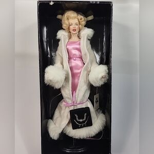 Vintage Franklin Mint Marilyn Doll in Satin & Fur
